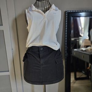 Levi's White Sleeveless Polo Top